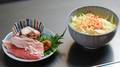 料理メニュー写真&nbsp;梅とタコのしそ豚もんじゃ