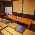 落ち着いた座敷タイプの完全個室は4~8まで収容