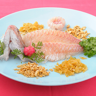 【要予約】天然魚の中国刺身　[半匹/一匹]