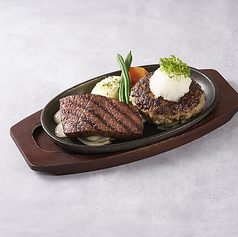 和牛赤身ロースステーキ&名物！将泰庵ハンバーグ