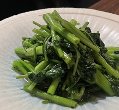 千歳産空芯菜のニンニク炒め