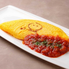 鉄板で焼き上げた名物ふわトロオムレツ　選べるソース