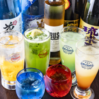 沖縄を感じるカラフルなサワーや焼酎◎