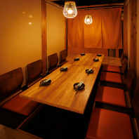 個室を完備したアットホームな和モダン空間