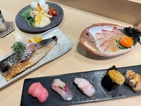 寿司も一品料理も堪能できるコースは6000円(税込)～