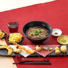 秋麗の一口天ぷらと温かいそば