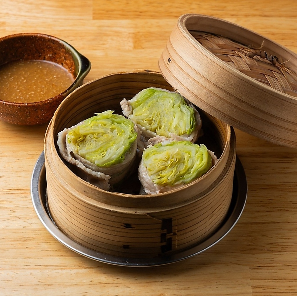 【やけどに注意！】アツアツ出来立ての蒸籠でご提供◎焼売や豚レタス巻きなどお楽しみいただけます♪