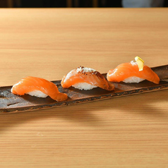 サーモン握り三種盛り