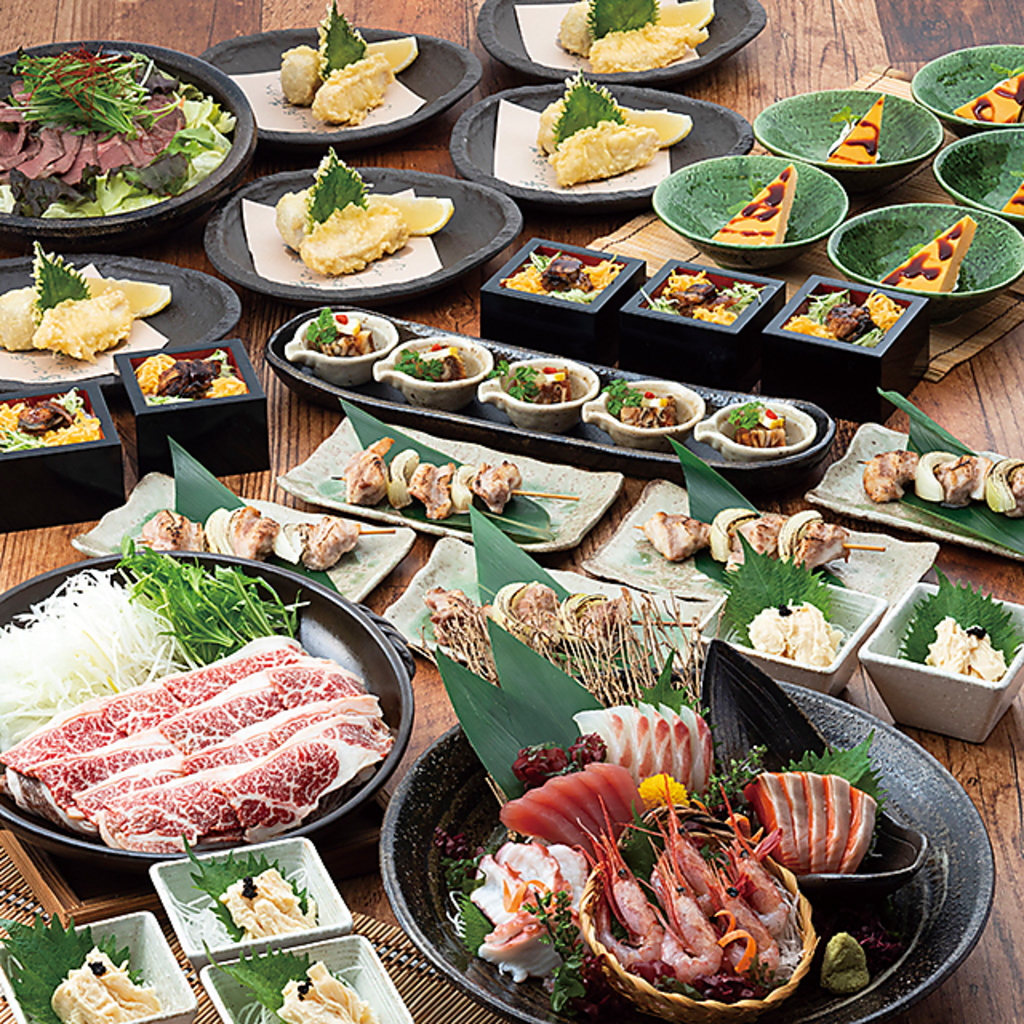 季節の宴を彩る創作料理。旬の食材をふんだんに取り入れた様々なコースをご用意♪