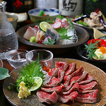 備前黒毛和牛を使ったタタキが絶品！黒毛和牛ならではのコクのある味わいをお楽しみいただけます。