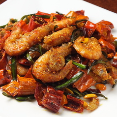 82.有頭海老の辛味香り炒め