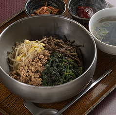 三種ナムルのピビンバ（スープ・コチュジャン付き）