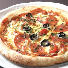 サラミとガーリックのピザ★Salami & garlic pizza