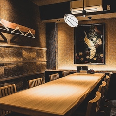 【完全個室】最大8名様までご利用いただけます。ご宴会はもちろん、少人数でのお食事や接待、お祝い事などハレの日にも最適な完全個室をご利用いただけます。