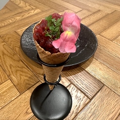 桜肉のユッケアイス