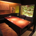 坪庭の見える個室。デートにもおすすめです。