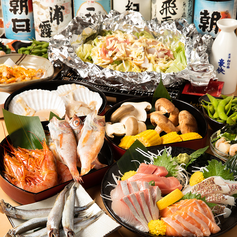 拝島駅南口より徒歩約1分。新鮮なこだわりの海鮮食材を浜焼スタイルで堪能ください！