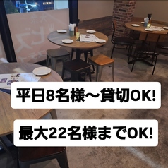 平日8名様から金土祝前日12名様から