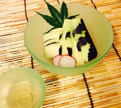 泉州水なす刺身　塩ダレ