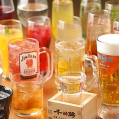 酎ハイ、焼酎、梅酒、ワイン等飲み放題充実