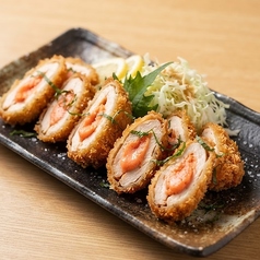 地鶏ササミ包む 極上明太子揚げ