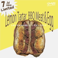 レモンタルタルBBQ ミート&エッグサンド ■シングル+半熟卵2個(100g steak & 2 Soft-Boiled Eggs)