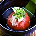 料理メニュー写真&nbsp;たこわさび/丸ごと（出汁漬け）冷やしトマト/皮ポン酢