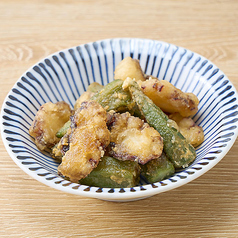 たことオクラの唐揚げ