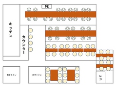 店内のレイアウトはこちら★貸切時は40～60名様までお受けできます！ご相談ください！