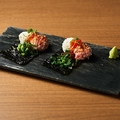 料理メニュー写真&nbsp;河内鴨ネギトロ＆北海道産いくら寿司《1piece》