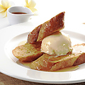 料理メニュー写真&nbsp;キャラメルフレンチトースト　トッピングバニラアイス