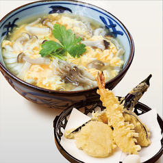 3種のきのこの卵とじあんかけと季節の天ぷら盛り