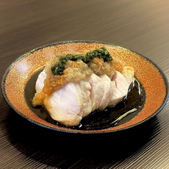 蒸し鶏葱ソースがけ