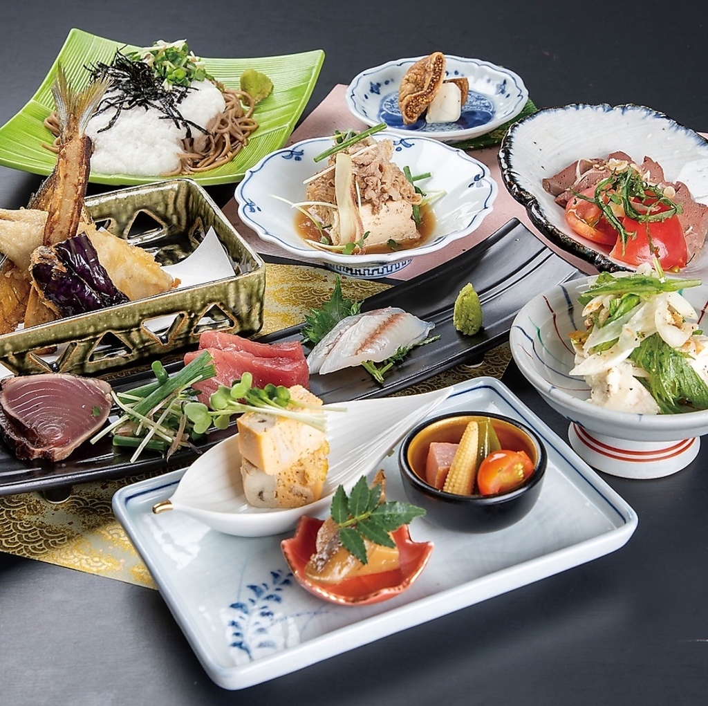 接待におすすめの「房州食材の粋を尽くした特別コース」は、2時間飲み放題付きで6600円(税込)です！