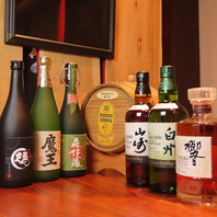種類豊富なウイスキーと日本酒