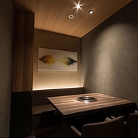 周りを気にせずにお食事が堪能できる◎