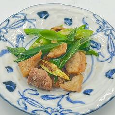 豚シロ&九条葱炒め