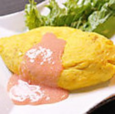 チーズオムレツ明太子ソース