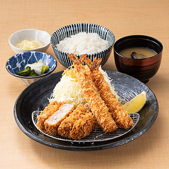 ロース＆海老フライ定食