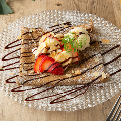 バナナ＆苺のガレット～チョコレートソース～