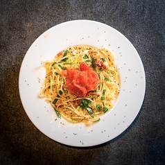 博多明太1本のせクリームパスタ