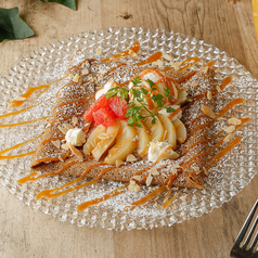 白桃とルビーグレープフルーツのガレット～キャラメルソース～