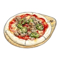 料理メニュー写真&nbsp;自家製サルシッチャとハラペーニョのスパイシーピッツァ