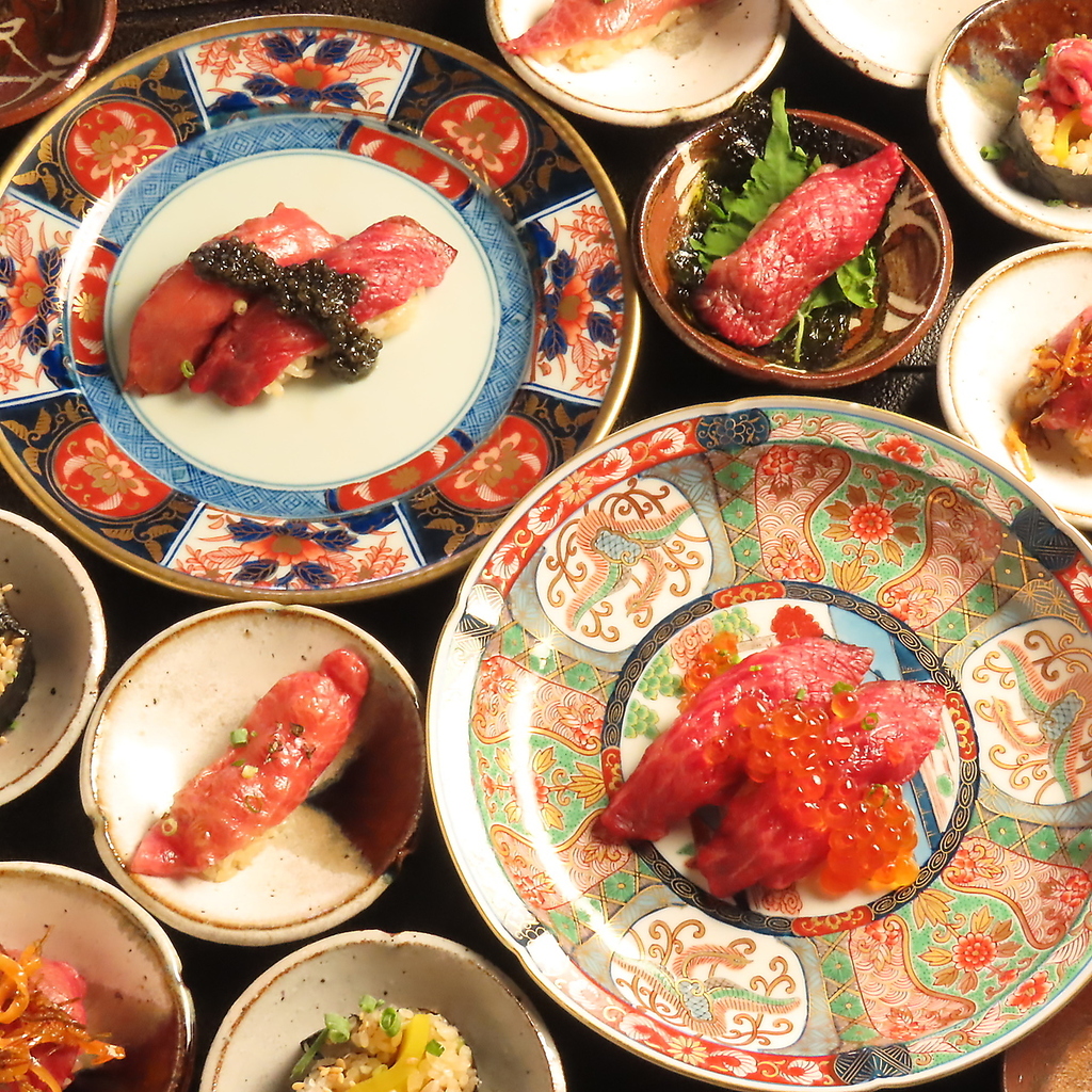 大人気の肉寿司は他のお店とはひと味違う「当店のこだわり」をお試しください