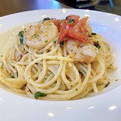 海老と大葉のペペロンチーノ