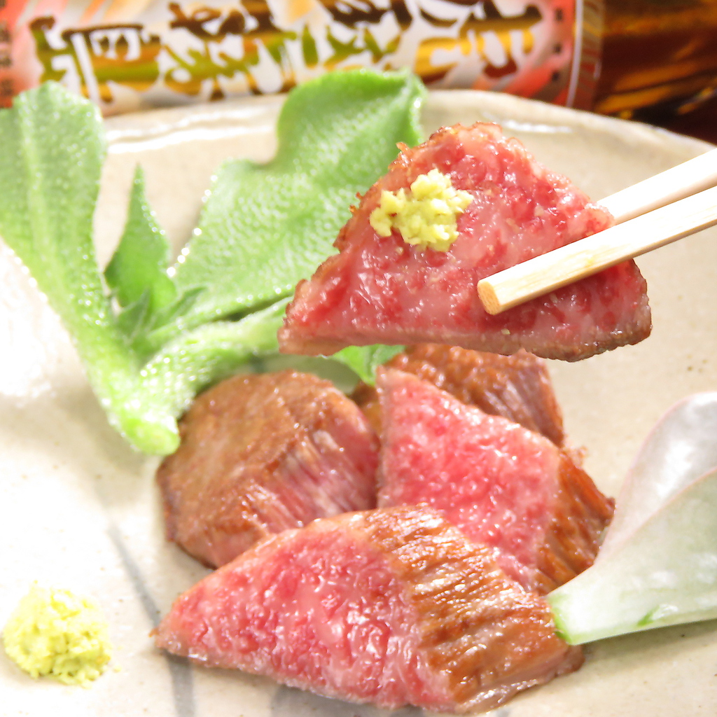 「心斎橋　おいしい　肉」なら楽遊です(^^)/　A５ランク和牛希少部位【ヒウチ】　濃厚で柔らかい肉!