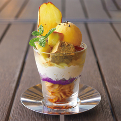 黒糖わらび餅とさつま芋の和パフェ