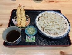 海老天ざるうどん