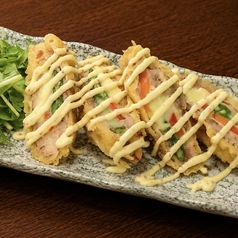 豚で巻いたカマンベールチーズ揚げ