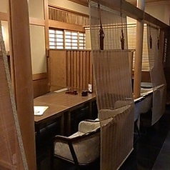 １階テーブル２名が２席８名が１隻４名が２席　計２０席です半個室です